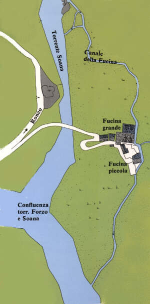 Mappa Fucina frazione Castellaro di Ronco