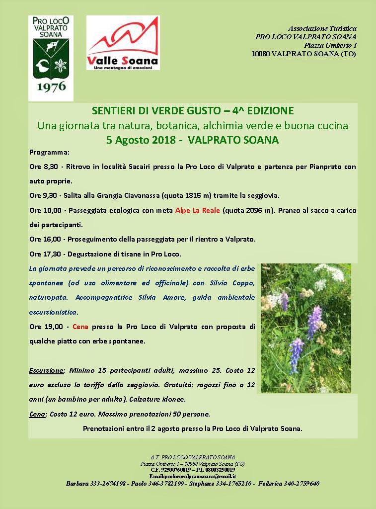 2018 08 05 SENTIERI DI VERDE GUSTO