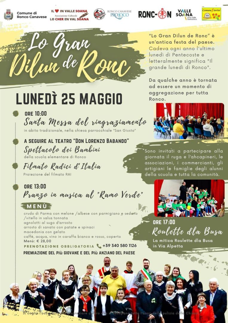 Ronco, dopo la “Giornata dedicata alla cura e alla fioritura del paese” domani ritorna Lo Gran Dilun de Rònc a cura del Sindaco