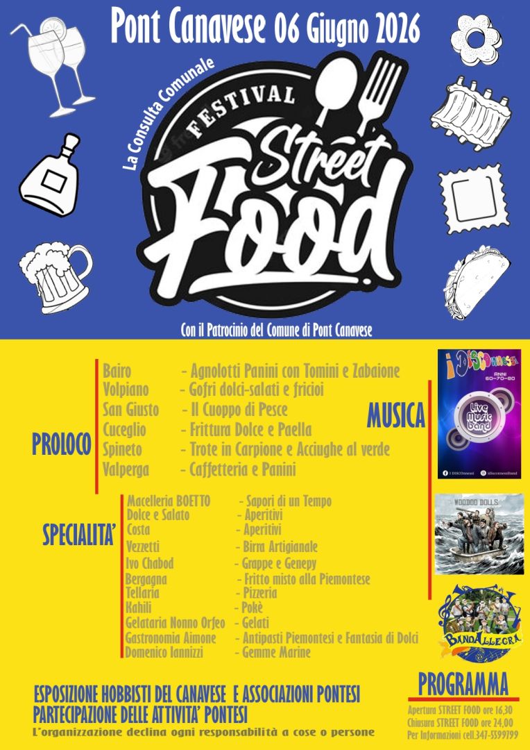 Pont 6 giugno: Festival – Street Food