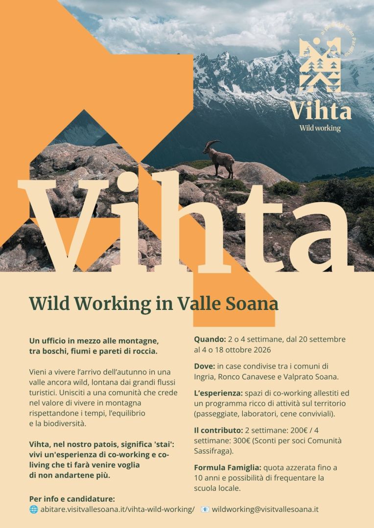 CS – Valle Soana verso il futuro: al via il progetto “VIHTA”, la prima residenza temporanea