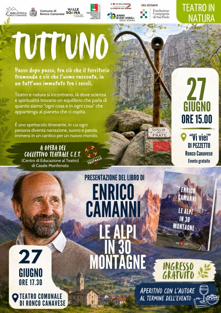 Valle Soana, Sabato 27 giugno: incontro con Enrico Camanni