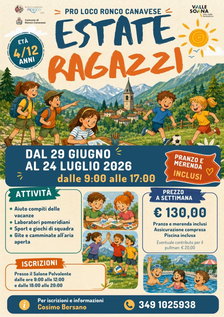 Estate Ragazzi con la Pro Loco di Ronco a cura di Cosimo