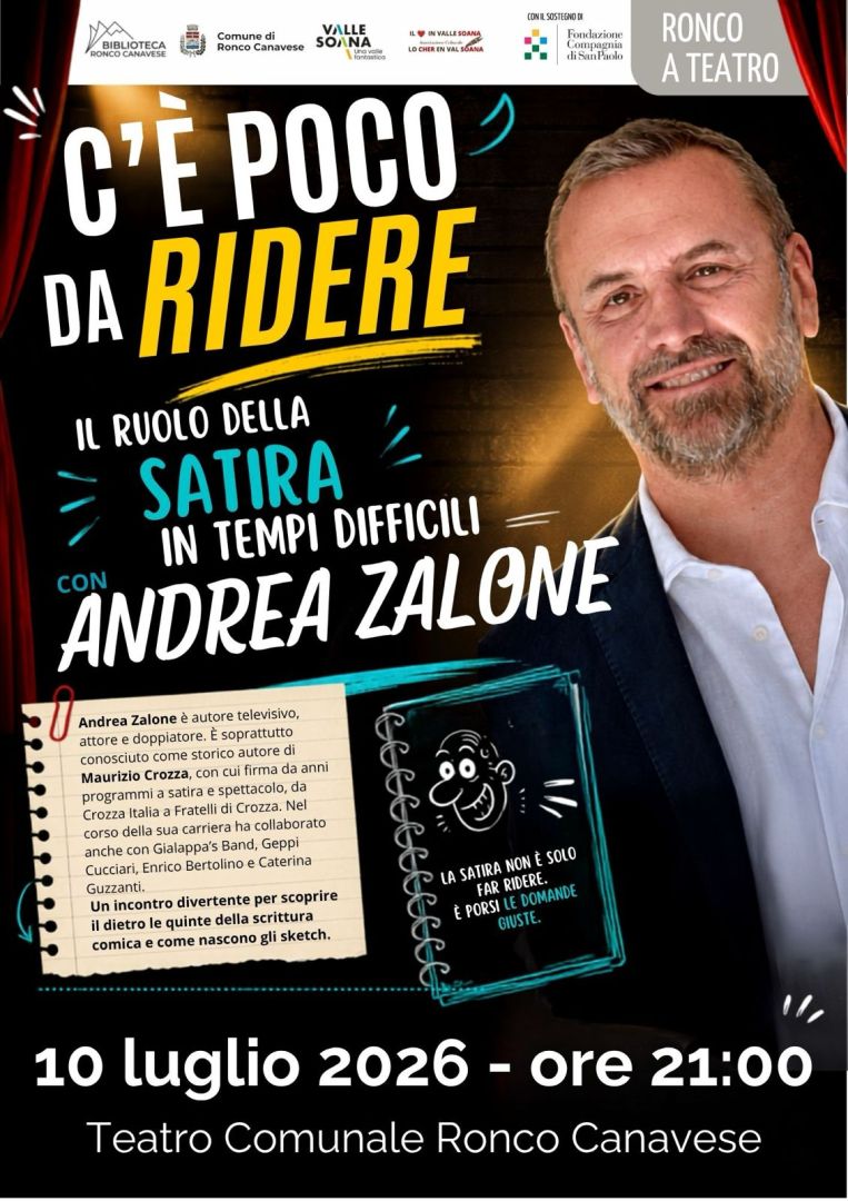 Ronco, 10 luglio: C’è poco da ridere con … Andrea Zalone