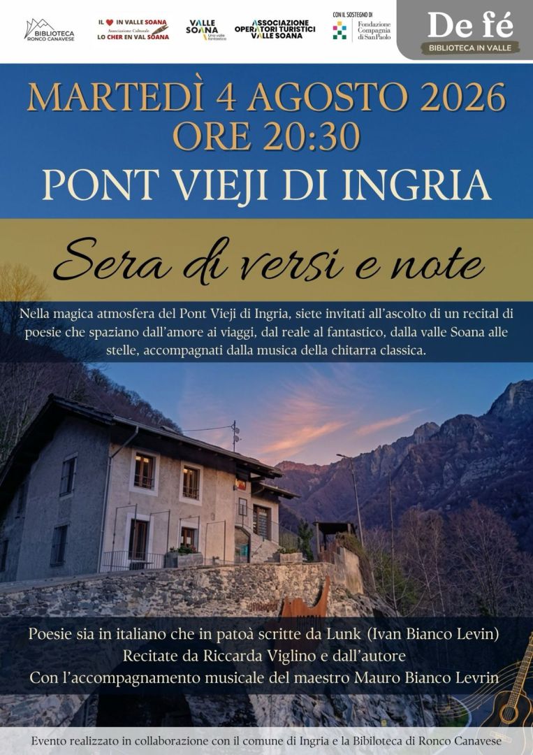 Ingria, 4 agosto: Sera di versi e note