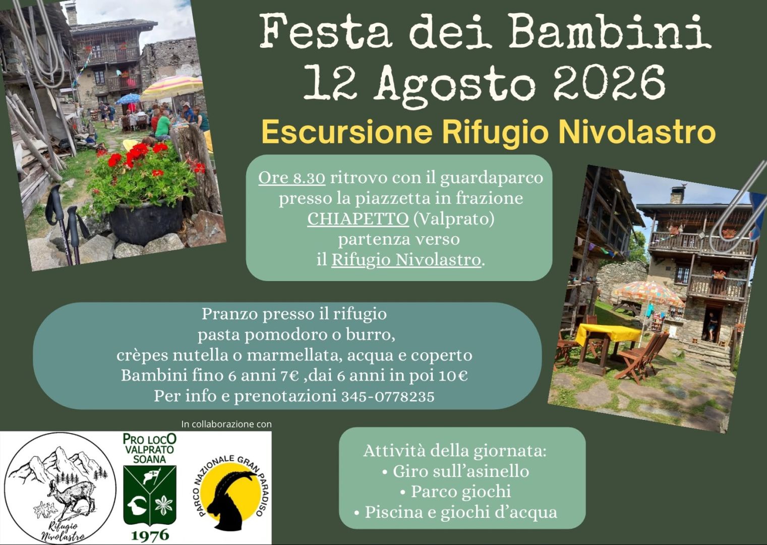 Mercoledì 12 agosto: escursione al Rifugio Nivolastro