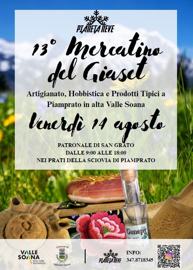 Piamprato - 14 Agosto 2026 : 13° Edizione Mercatino del Giaset