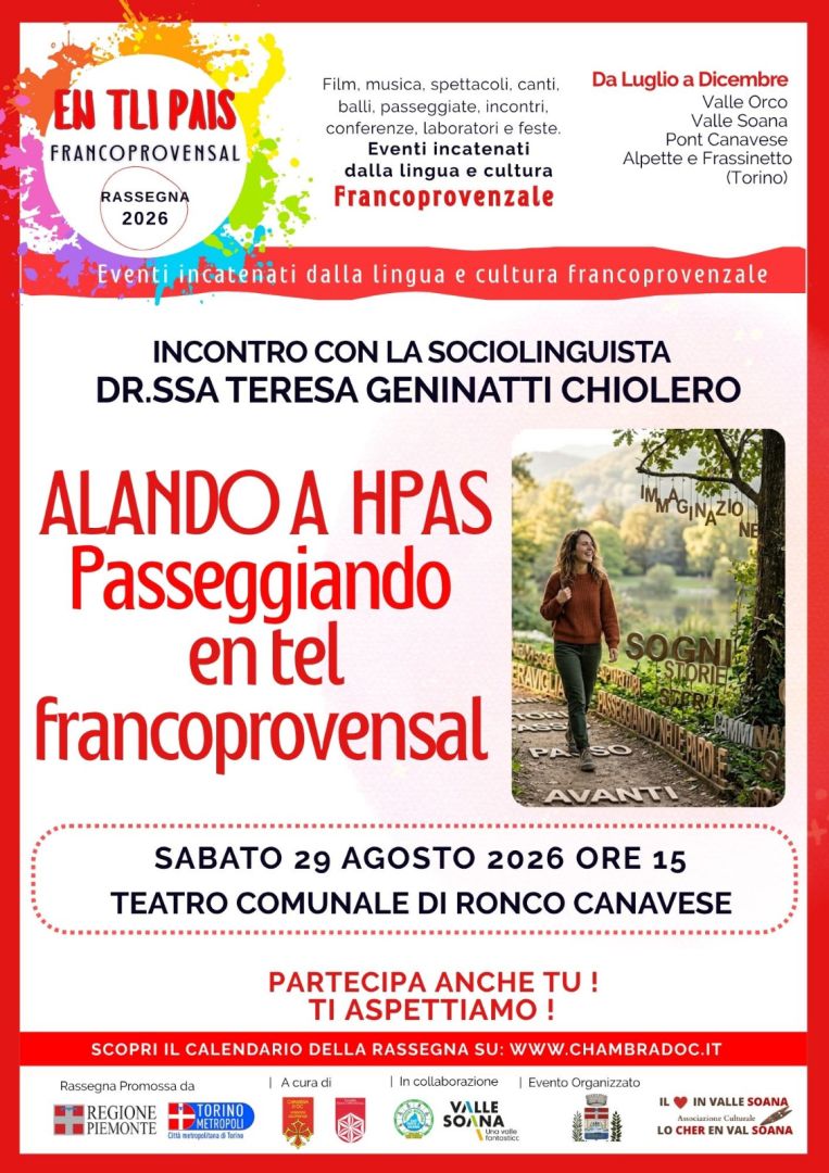 Ronco Sabato 29 agosto: "alando a hpas en tel francoprovensal"