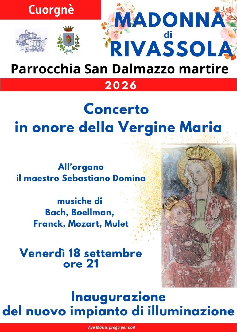 Cuorgnè concerto d'organo per la Madonna della Rivassola