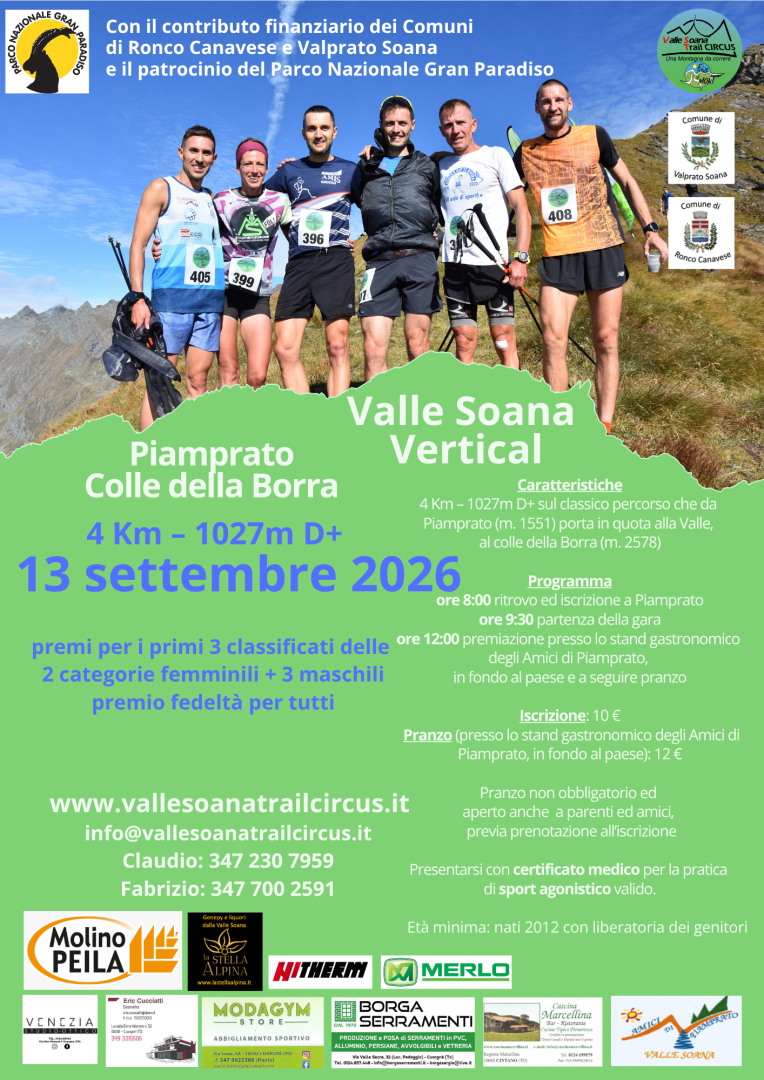 Piamprato, 13 settembre: gara podistica al colle della Borra m.2578