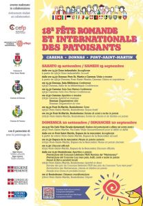 Sabato 19 e domenica 20 settembre FETE ROMANDE ET INTERNATIONALE DES PATOISANTS