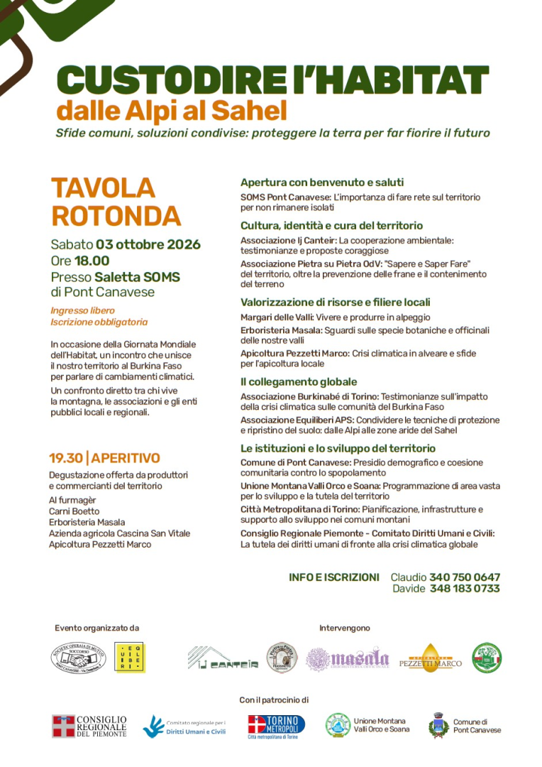 Custodire l’Habitat: sabato 3 ottobre a Pont un incontro aperto a tutti per parlare di montagna, ambiente e solidarietà