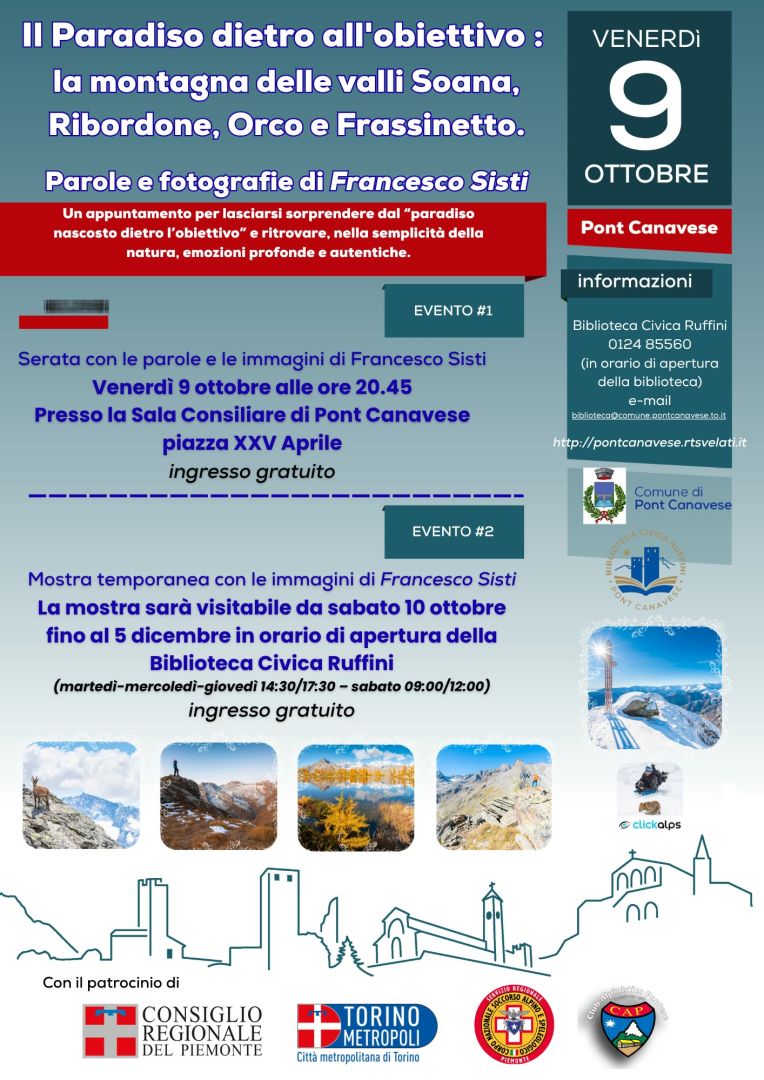 Pont, Venerdì 9 ottobre: il Paradiso dietro all'obbiettivo di Francesco Sisti