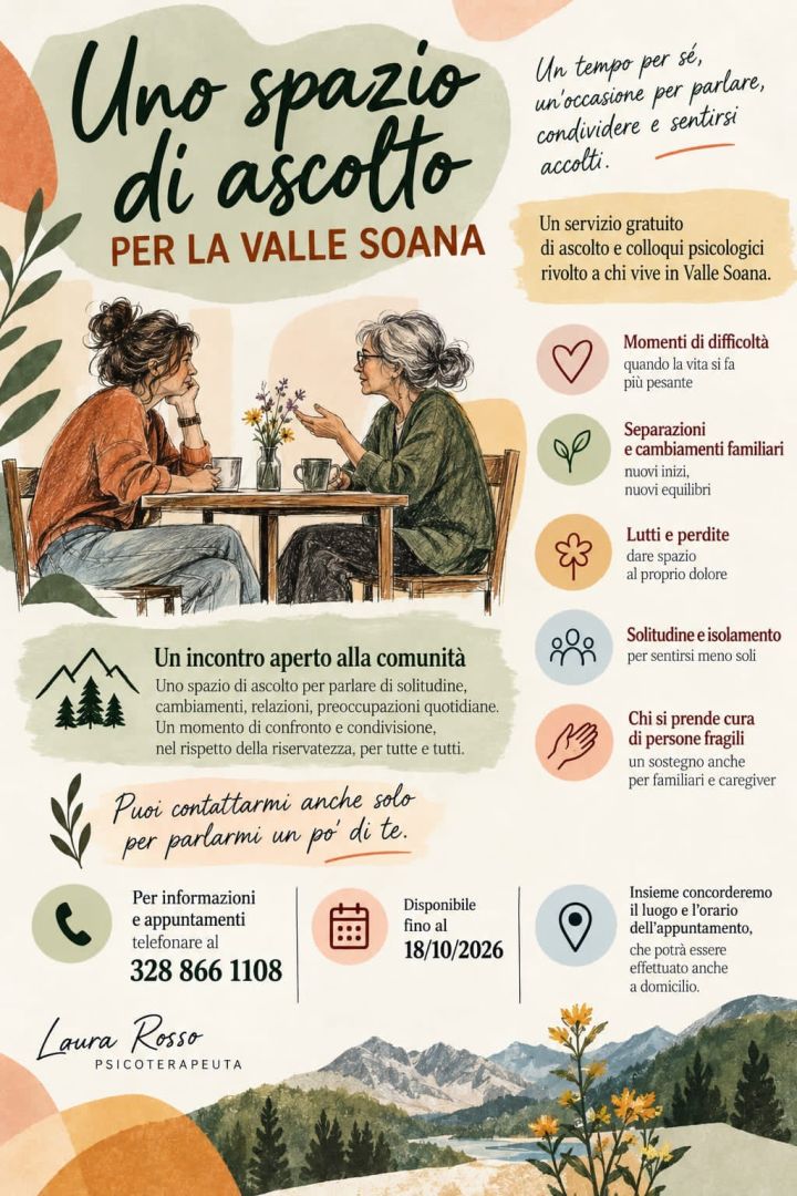 Ronco, Laura Rosso – Psicoterapeuta: incontri gratuiti e su appuntamento fino al 18 ottobre