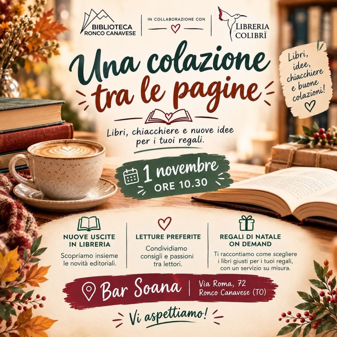 Ronco, 1 novembre: UNA COLAZIONE TRA LE PAGINE