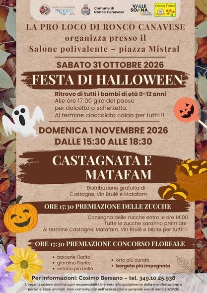 Comunicato Pro Loco di Ronco: Halloween... Mela della Salute a cura di Cosimo